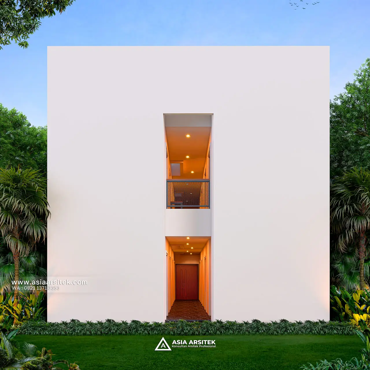 Desain Tampak Belakang Kost Modern Klasik 2 Lantai Pak ARF di Bekasi Jawa Barat