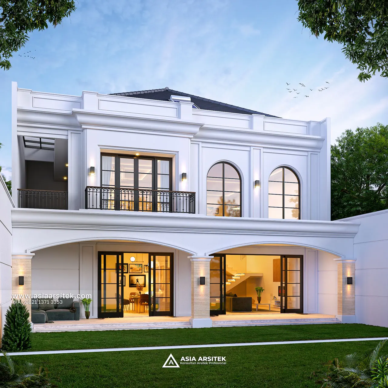 Desain Tampak Belakang Rumah Tropis 2 Lantai Pak ED di Alam Sutra Tangerang Selatan