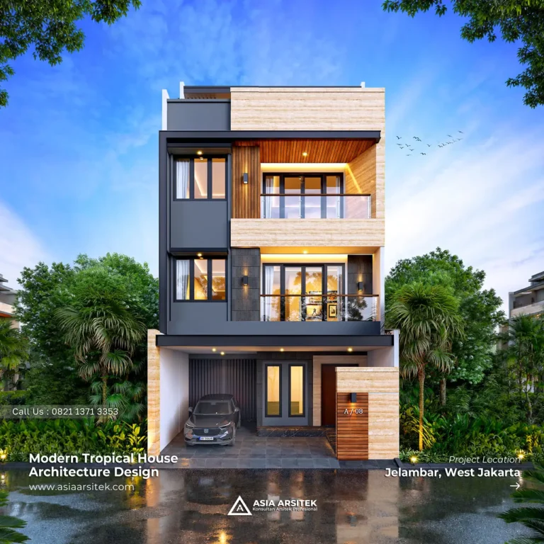 Desain Rumah Modern 4 Lantai Bapak FNGS di Jelambar Jakarta Barat