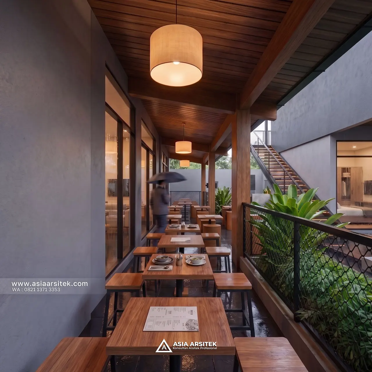 Desain View Kafe Guest House dan Kafe Scandinavia 2 Lantai Pak BNY di Yogyakarta