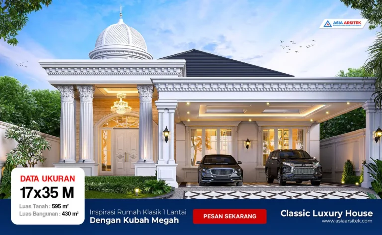 Inspirasi Rumah Klasik 1 Lantai dengan Kubah Megah, Gambut Kalimantan Selatan
