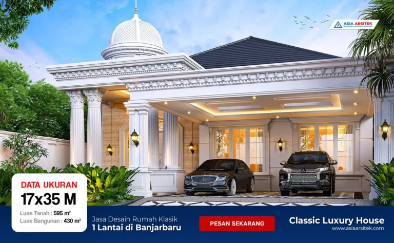 Jasa Desain Rumah Klasik 1 Lantai di Banjarbaru