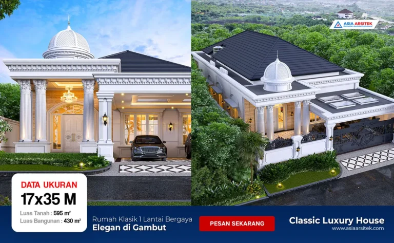 Rumah Klasik 1 Lantai Bergaya Elegan di Gambut Kalimantan Selatan