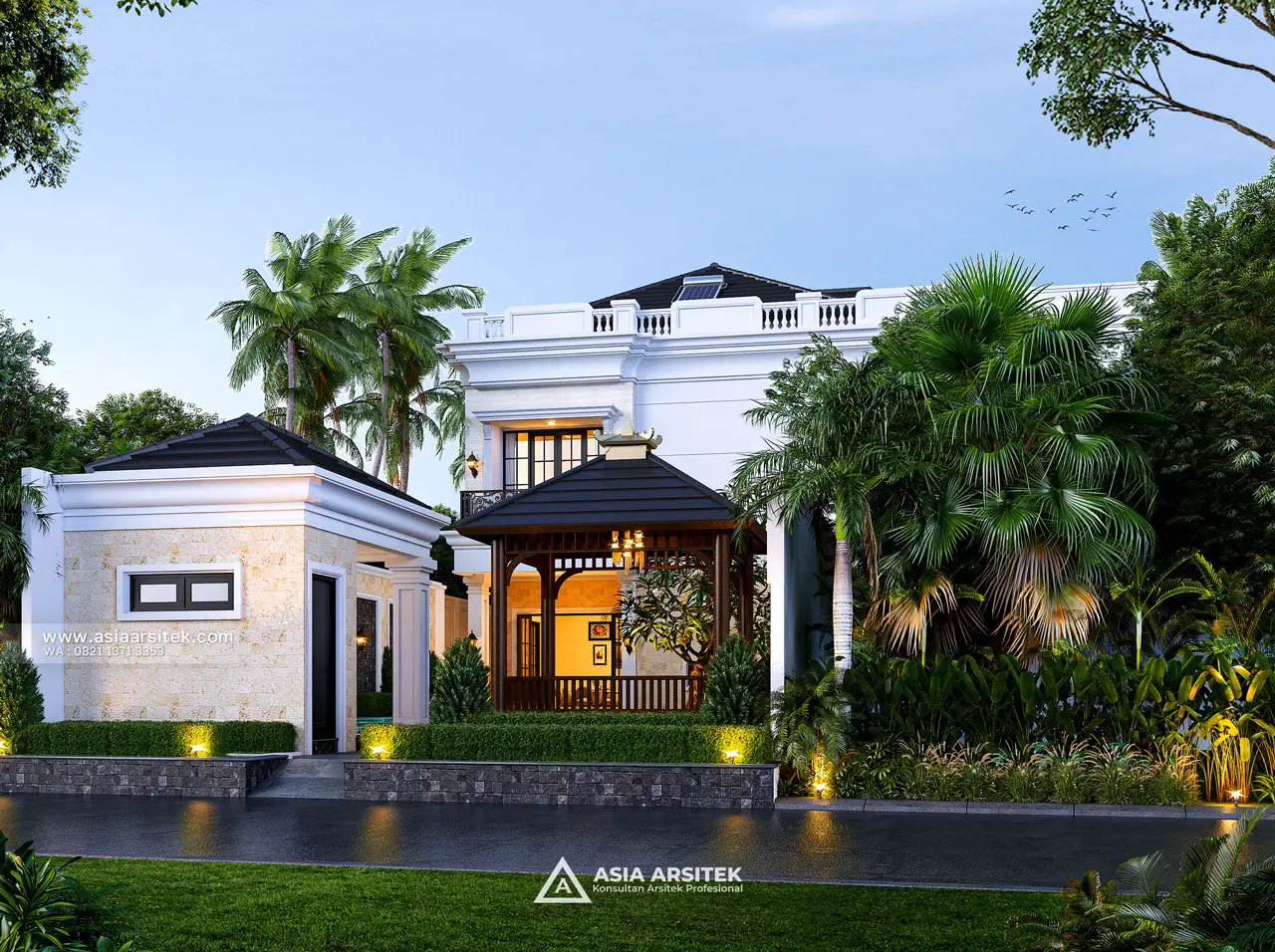 Desain Belakang Rumah Tropis 2 Lantai Bapak RZ di Pulo Gebang Jakarta Timur