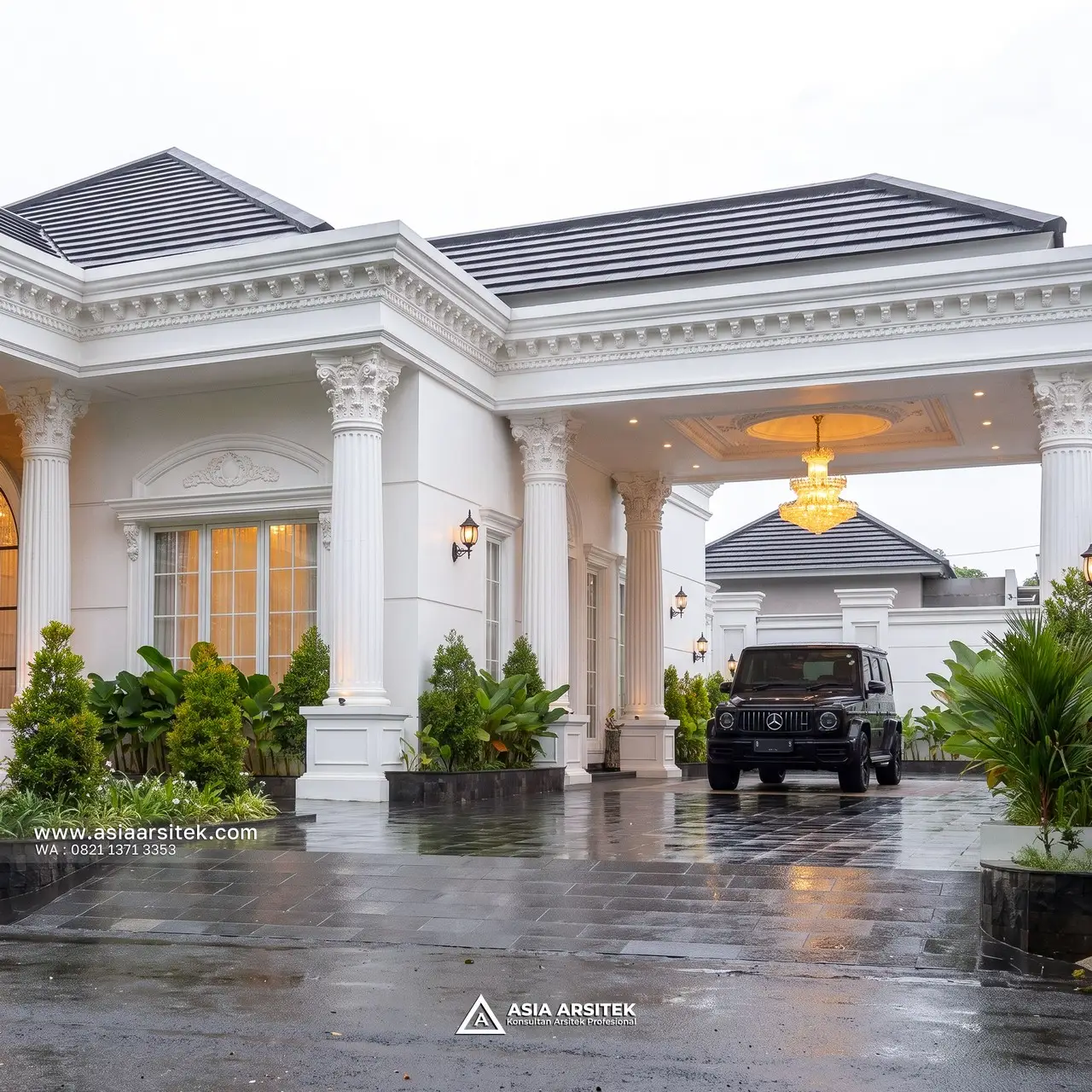 Desain Carport Samping Rumah Klasik 1 Lantai Bapak DV di Pulang Pisau Kalimantan Tengah