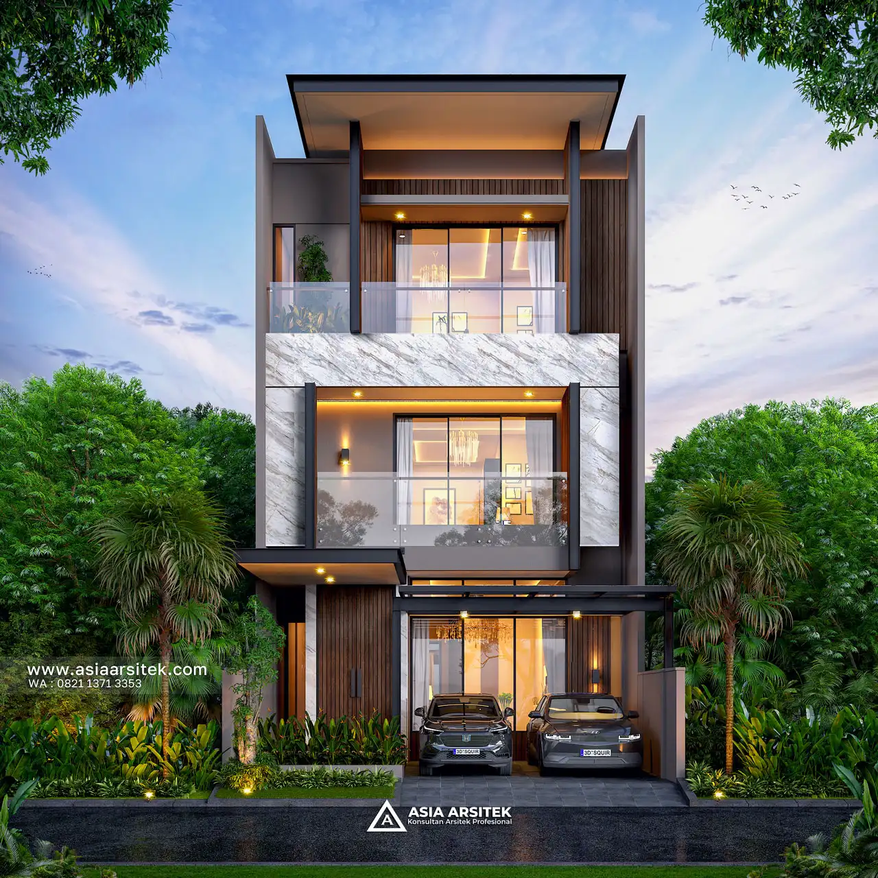 Desain Depan Rumah Minimalis Modern 2 Lantai Bapak WLY di Cengkareng Barat Jakarta Barat