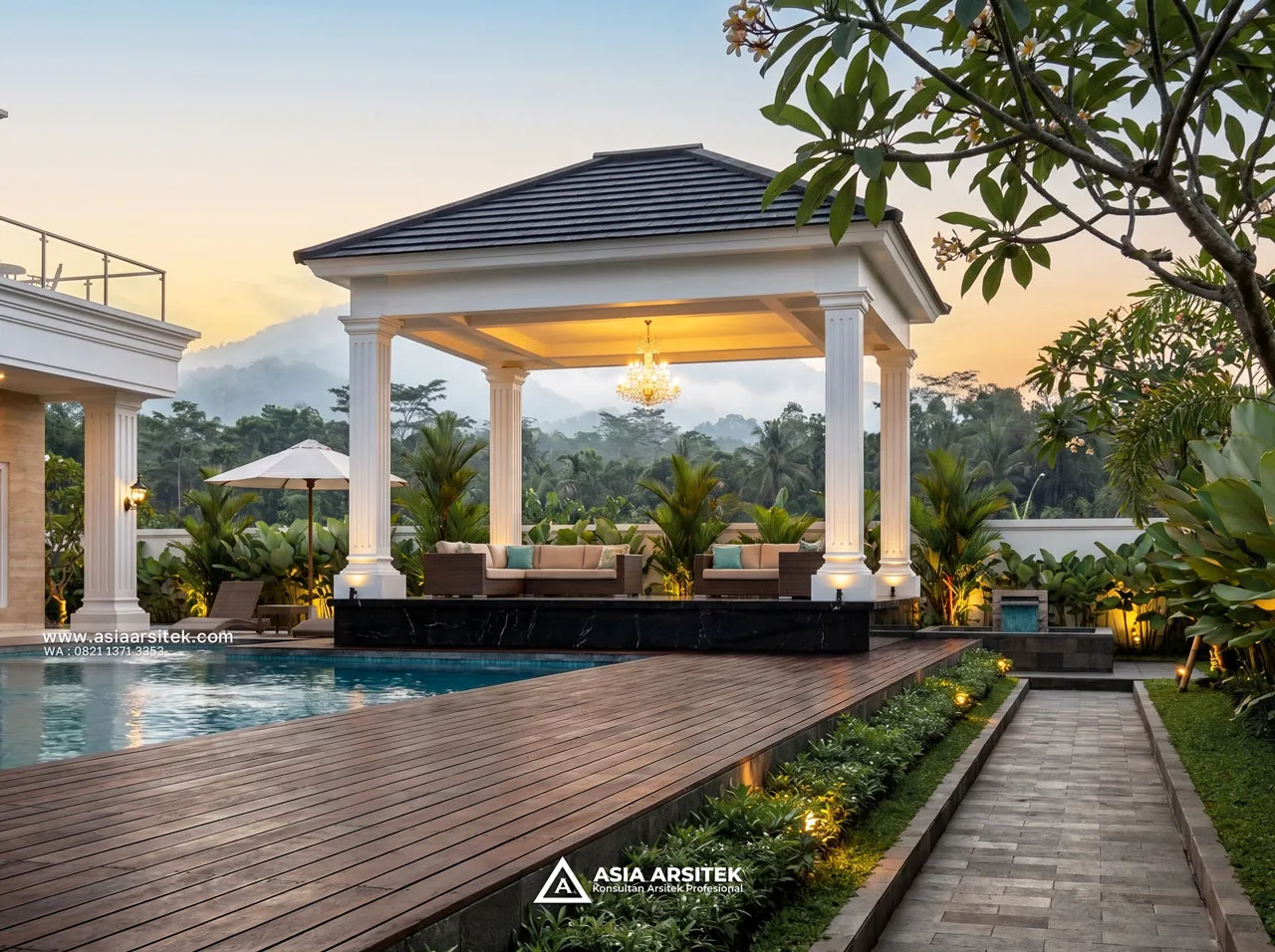 Desain Jogging Track Villa Mansion Mewah 2 Lantai Bapak EB di Sentul City Bogor