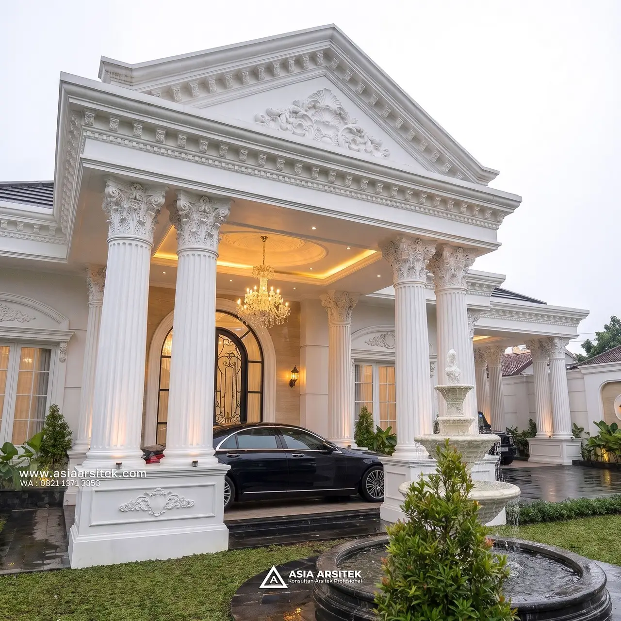 Desain Pilar dan Profilan Rumah Klasik 1 Lantai Bapak DV di Pulang Pisau Kalimantan Tengah