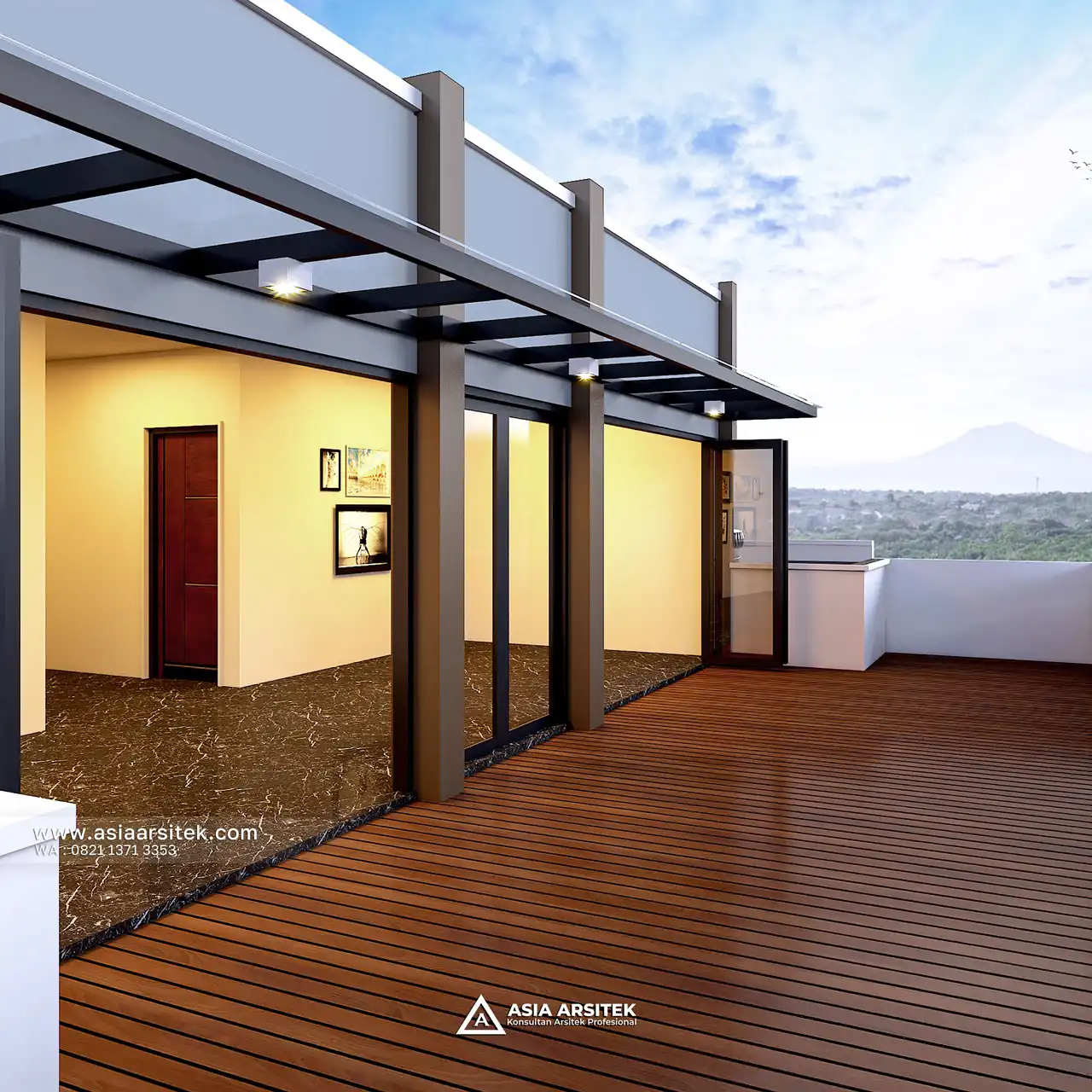 Desain Rooftop Rumah Kost 5 Lantai Bapak ROR di Makassar Sulawesi Selatan