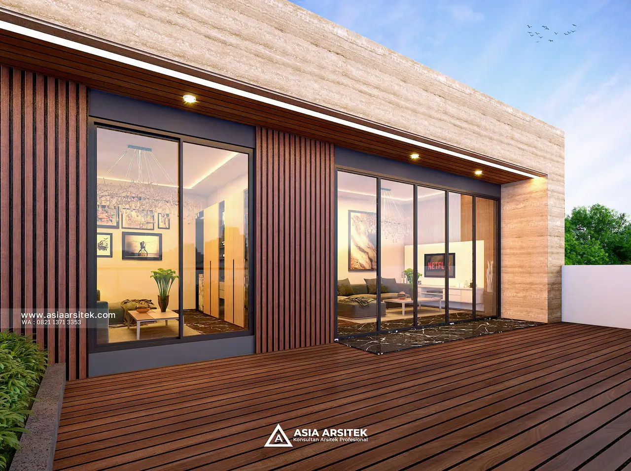 Desain Rooftop Rumah Modern 3 Lantai Bapak SFL di Bintara Bekasi