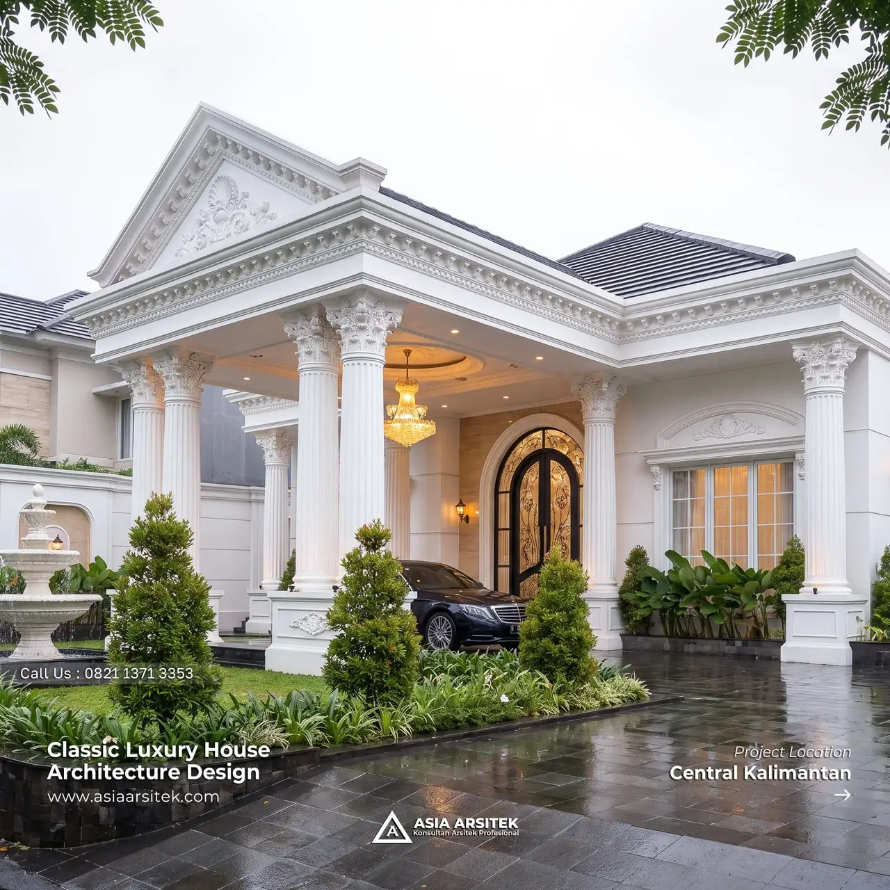 Desain Rumah Klasik 1 Lantai Bapak DV di Pulang Pisau Kalimantan Tengah