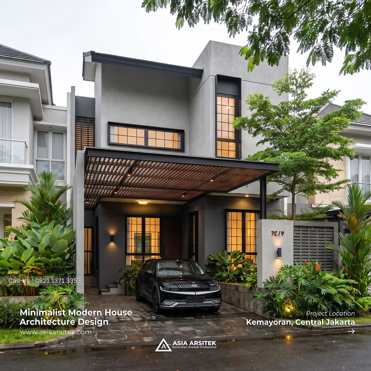 Desain Rumah Minimalis Modern 2 Lantai Ibu KMA di Kemayoran Jakarta Pusat