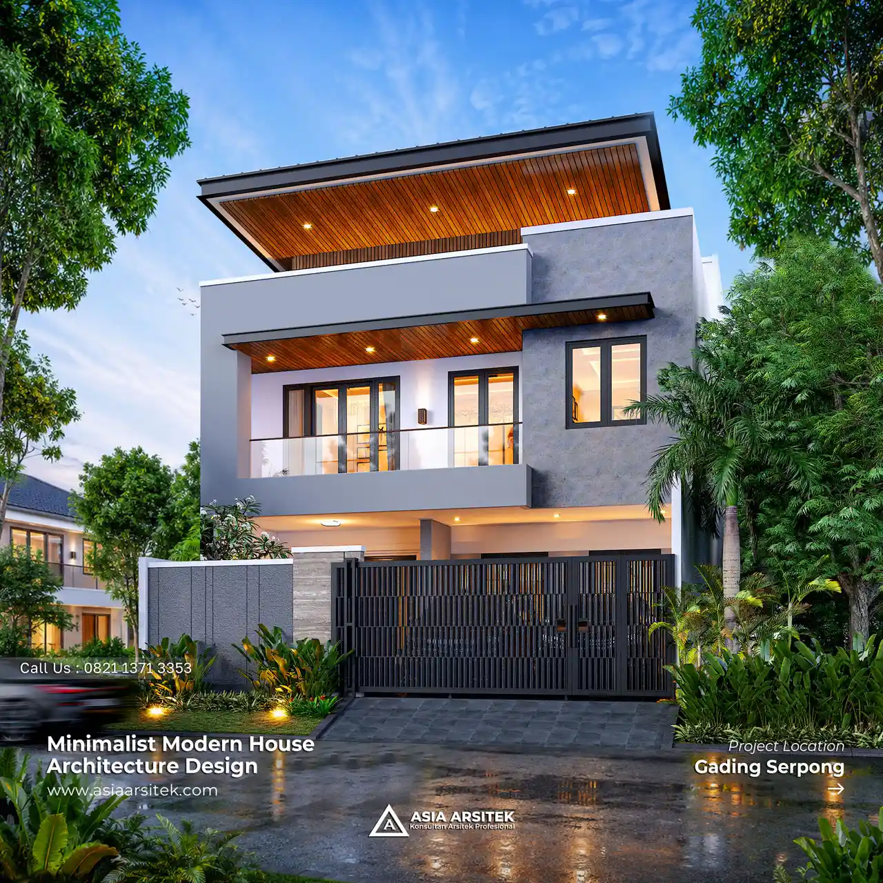 Desain Rumah Minimalis Modern 3 Lantai Bapak LO di Kalideres Jakarta Barat