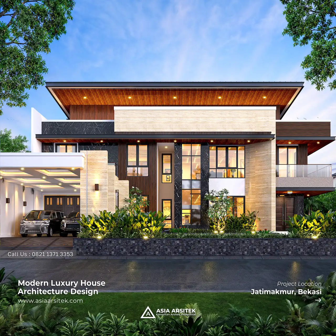 Desain Rumah Modern 2 Lantai Bapak JHNT di Jatimakmur Bekasi