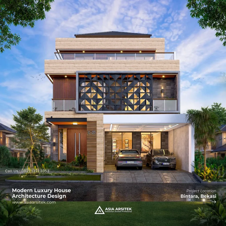 Desain Rumah Modern 3 Lantai Bapak SFL di Bintara Bekasi