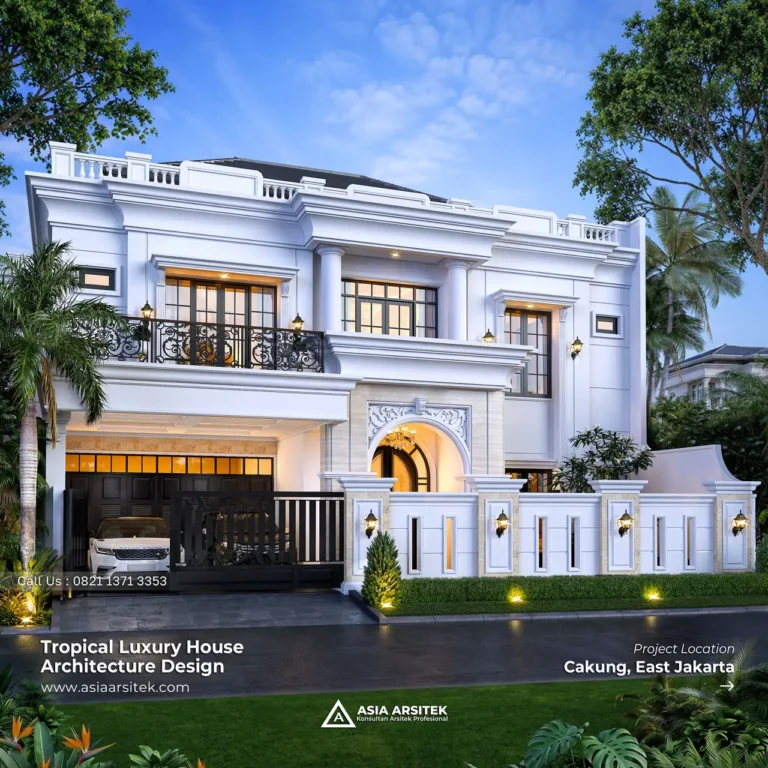 Desain Rumah Tropis 2 Lantai Bapak RZ di Pulo Gebang Jakarta Timur