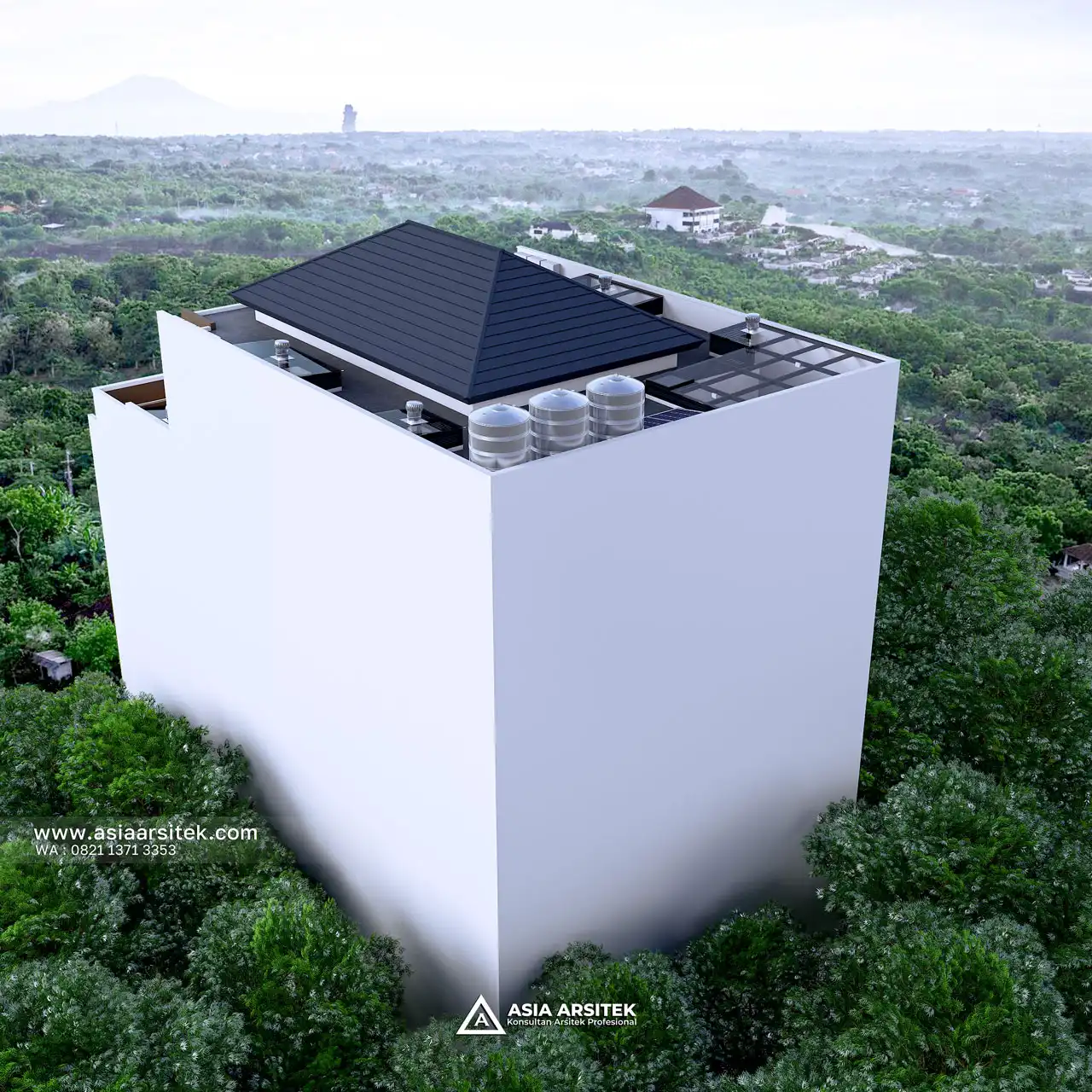 Desain Tampak Atas Belakang Rumah Kost 5 Lantai Bapak ROR di Makassar Sulawesi Selatan