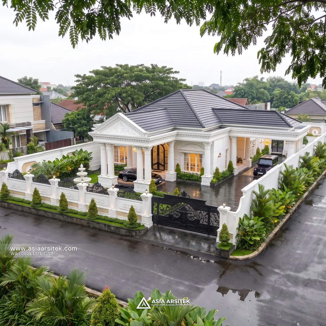 Desain Tampak Atas Rumah Klasik 1 Lantai Bapak DV di Pulang Pisau Kalimantan Tengah
