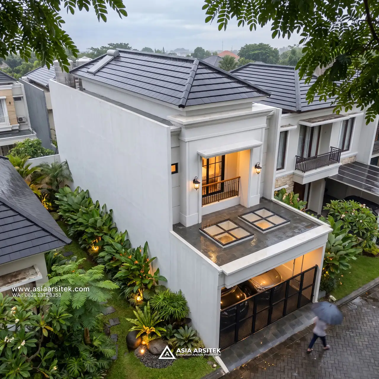 Desain Tampak Atas Rumah Tropis 2 Lantai Ibu BL di Tanjung Priok Jakarta Utara