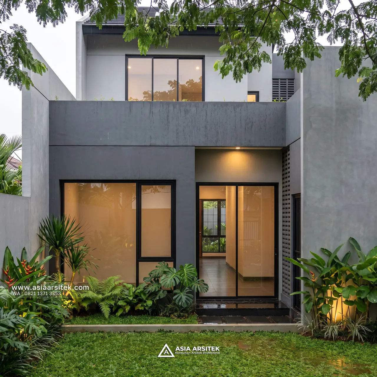 Desain Tampak Belakang Rumah Minimalis Modern 2 Lantai Ibu KMA di Kemayoran Jakarta Pusat