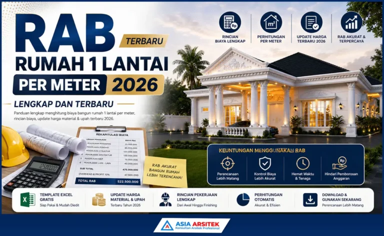 RAB Rumah 1 Lantai per Meter 2026, Lengkap dan Terbaru