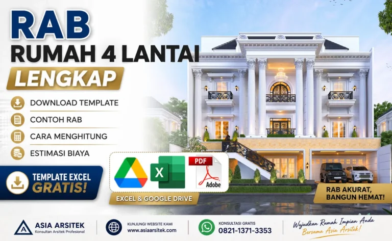 RAB Rumah 4 Lantai Lengkap: Download Template, Contoh, Cara Menghitung, dan Estimasi Biaya