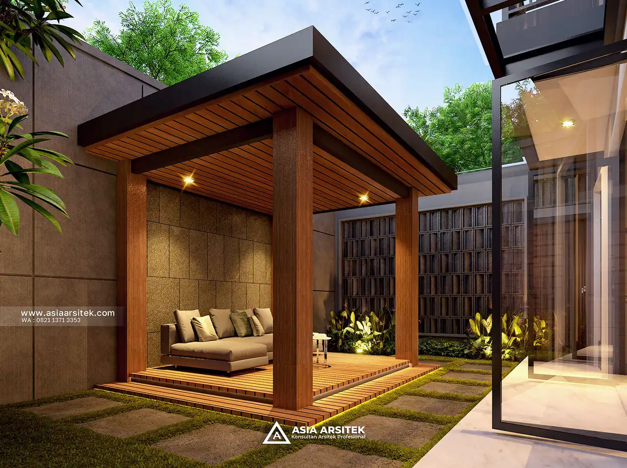 Desain Gazebo Kost Modern 3 Lantai Ibu RMW di Rembang Jawa Tengah