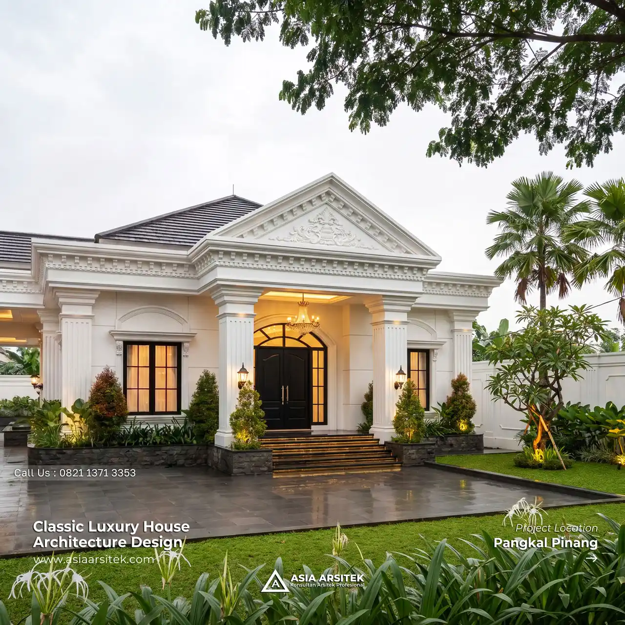 Desain Rumah Klasik 1 Lantai Bapak NKH di Pangkal Pinang Bangka Belitung