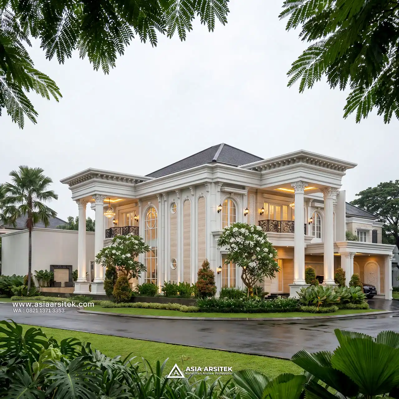 Jasa Desain View Hook Rumah Klasik 2 Lantai Ibu SRC di Kota Cibubur Bekasi