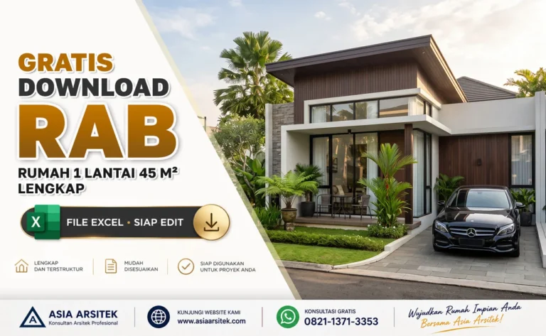 RAB Rumah 1 Lantai 45 m² Lengkap