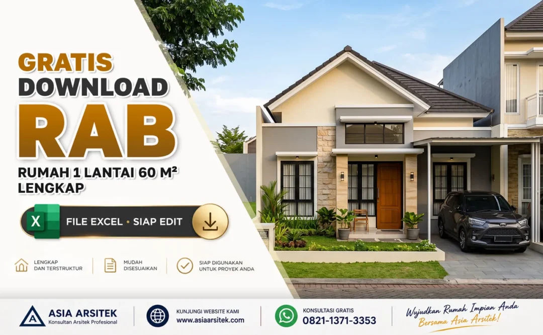 RAB Rumah 1 Lantai 60 m² Lengkap