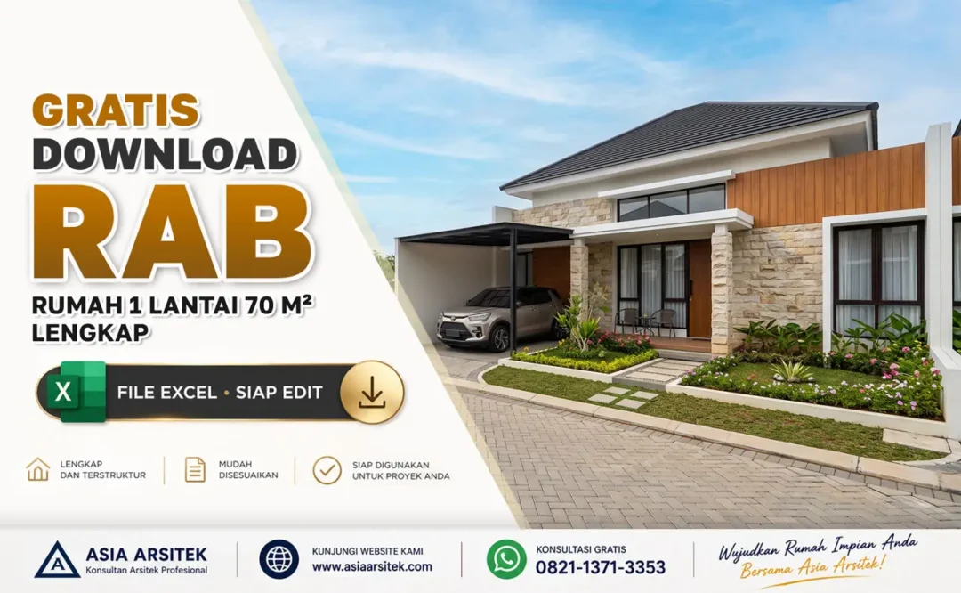 RAB Rumah 1 Lantai 70 m2 Lengkap
