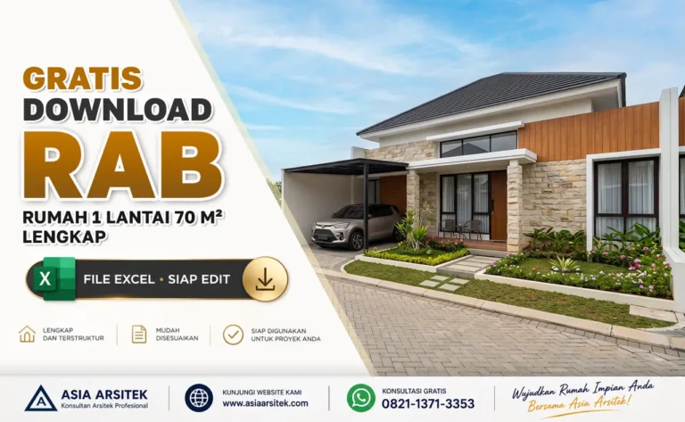 RAB Rumah 1 Lantai 70 m2 Lengkap