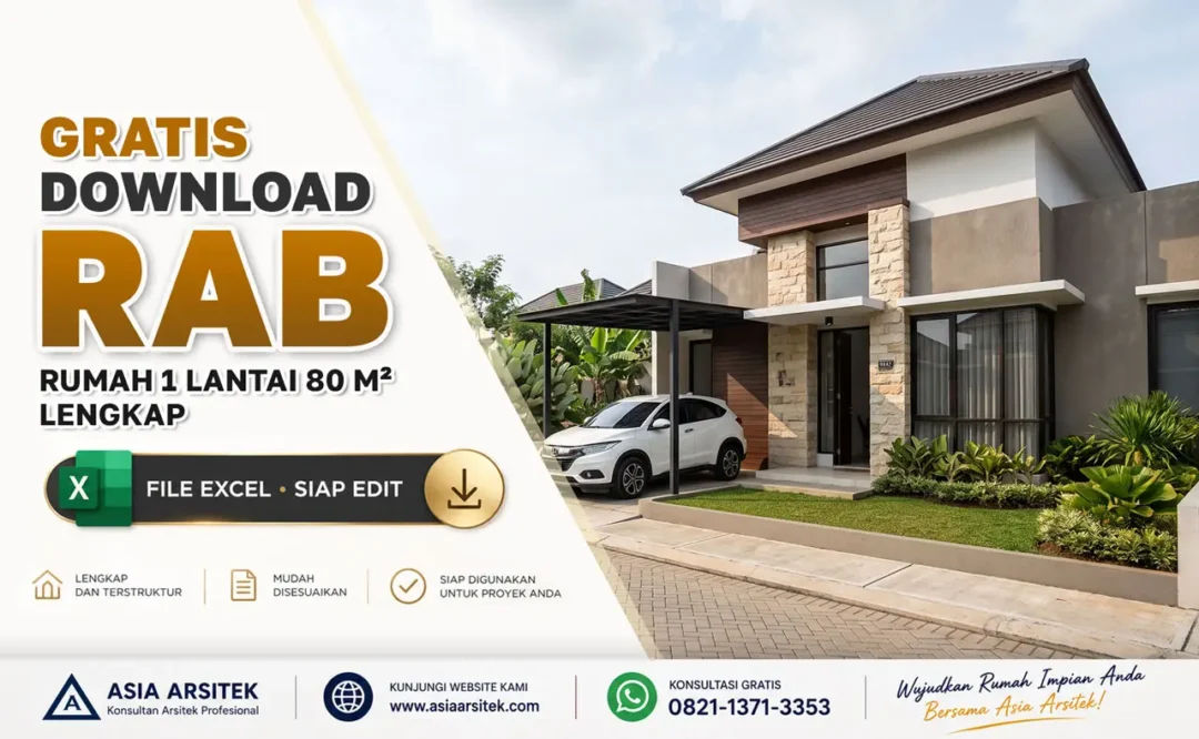 RAB Rumah 1 Lantai 80 m2 Lengkap