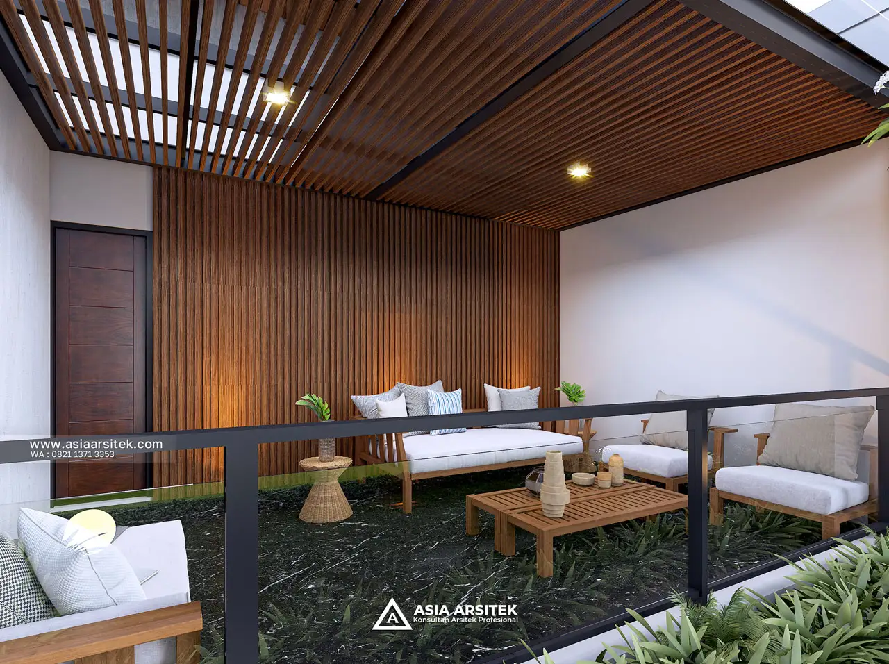 Desain Balkon Rumah Modern 2 Lantai Bapak HDR di Serang Banten