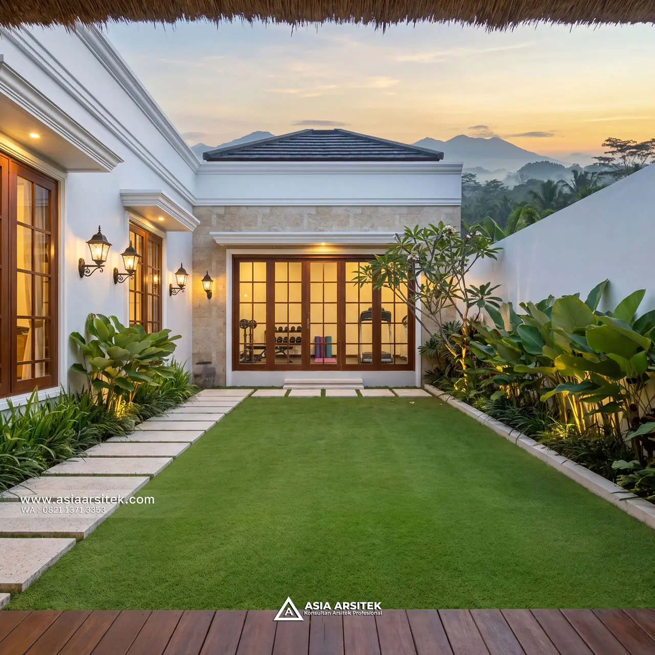 Desain Taman Samping Villa Mansion Mewah 1 Lantai Bapak H. EB di Banjarbaru