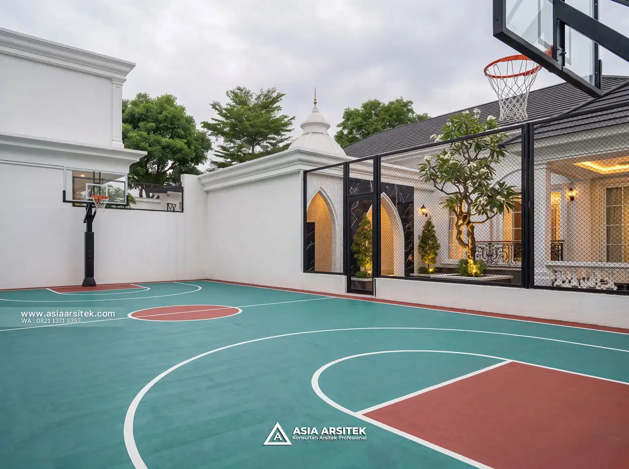Jasa Desain Lapangan Basket Rumah Klasik 1 Lantai 60x46 Meter Bapak ADR di Jambi