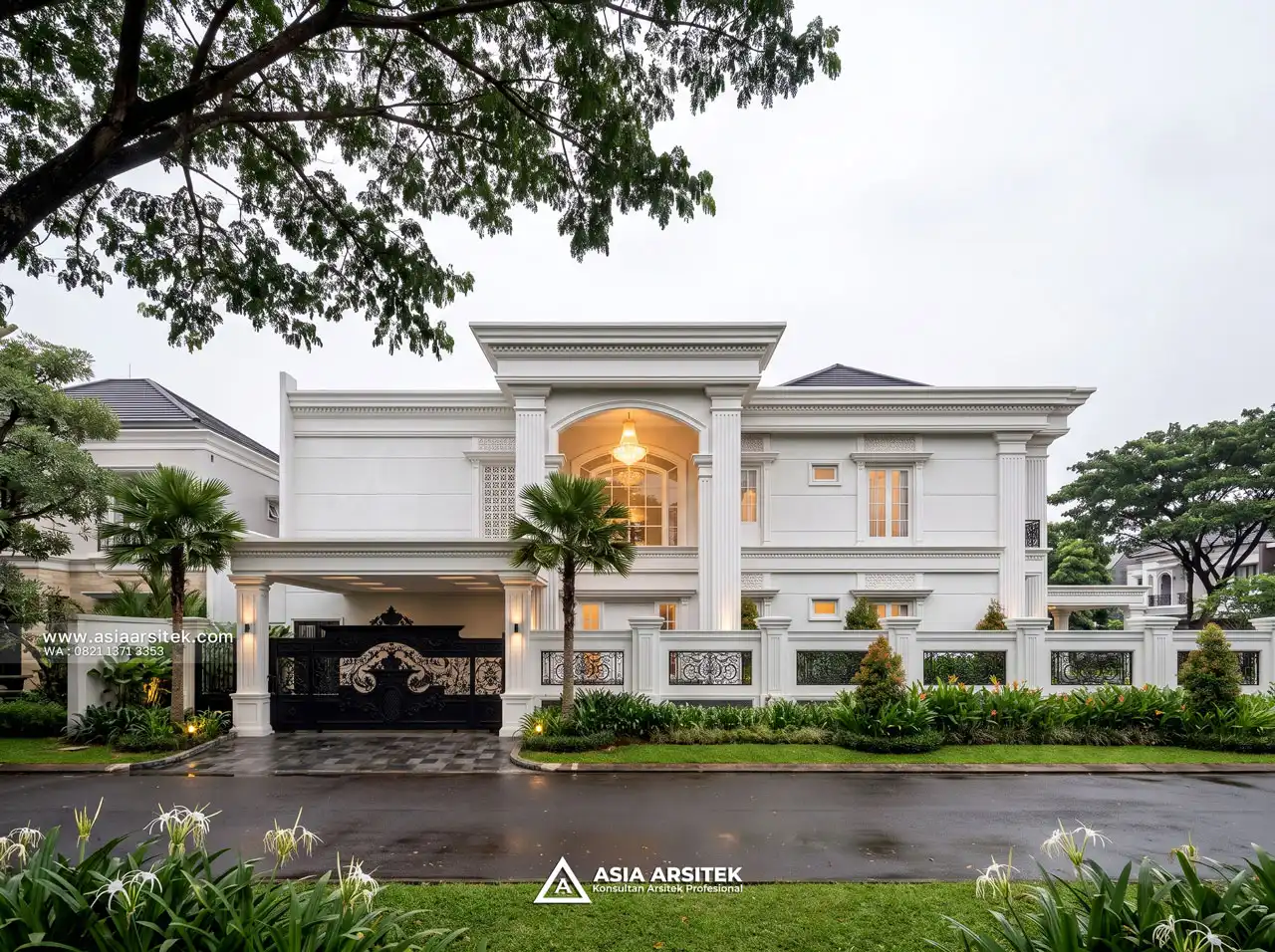 Jasa Desain Samping Pagar Rumah Klasik 2 Lantai Ibu PRT di Tanjung Priok Jakarta Utara