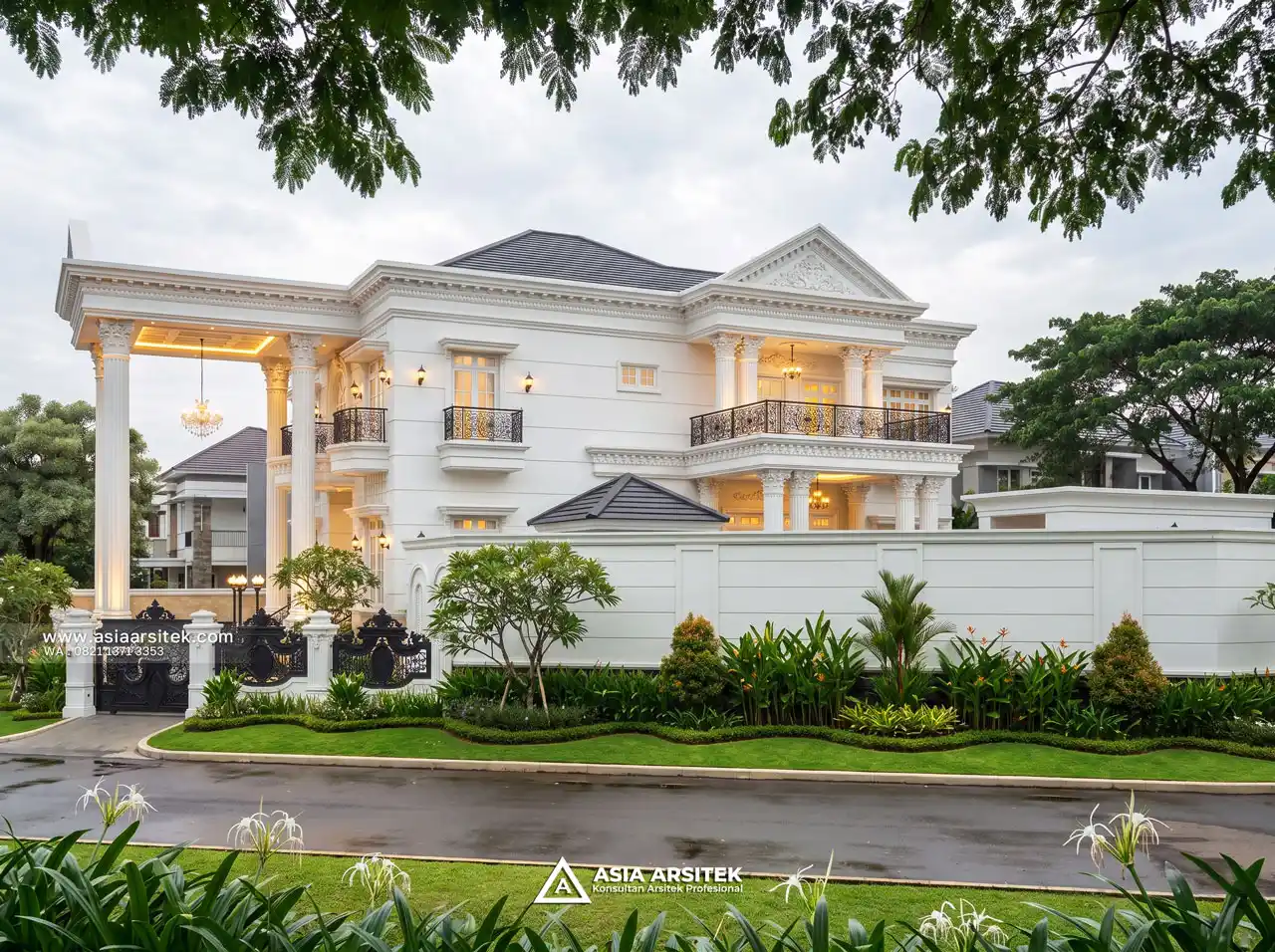 Jasa Desain Samping Rumah Klasik 3 Lantai Bapak LMN di Sentul City Bogor