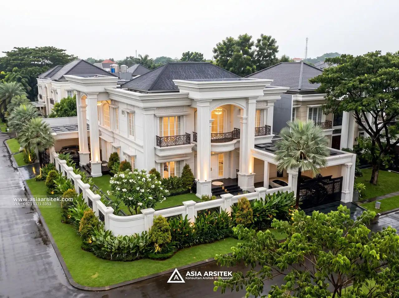Jasa Desain Tampak Atas Rumah Klasik 2 Lantai Ibu PRT di Tanjung Priok Jakarta Utara