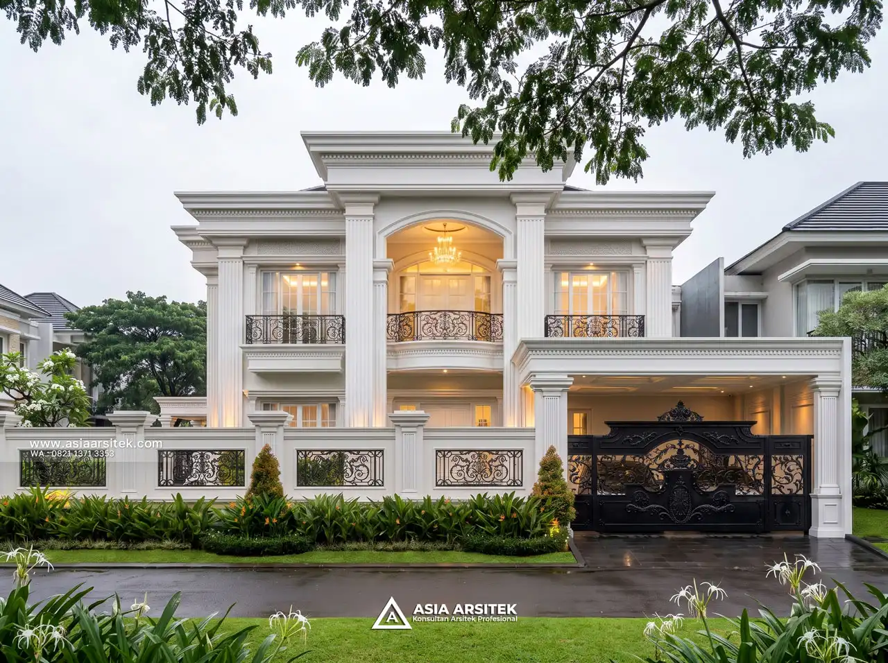 Jasa Desain Tampak Depan Rumah Klasik 2 Lantai Ibu PRT di Tanjung Priok Jakarta Utara