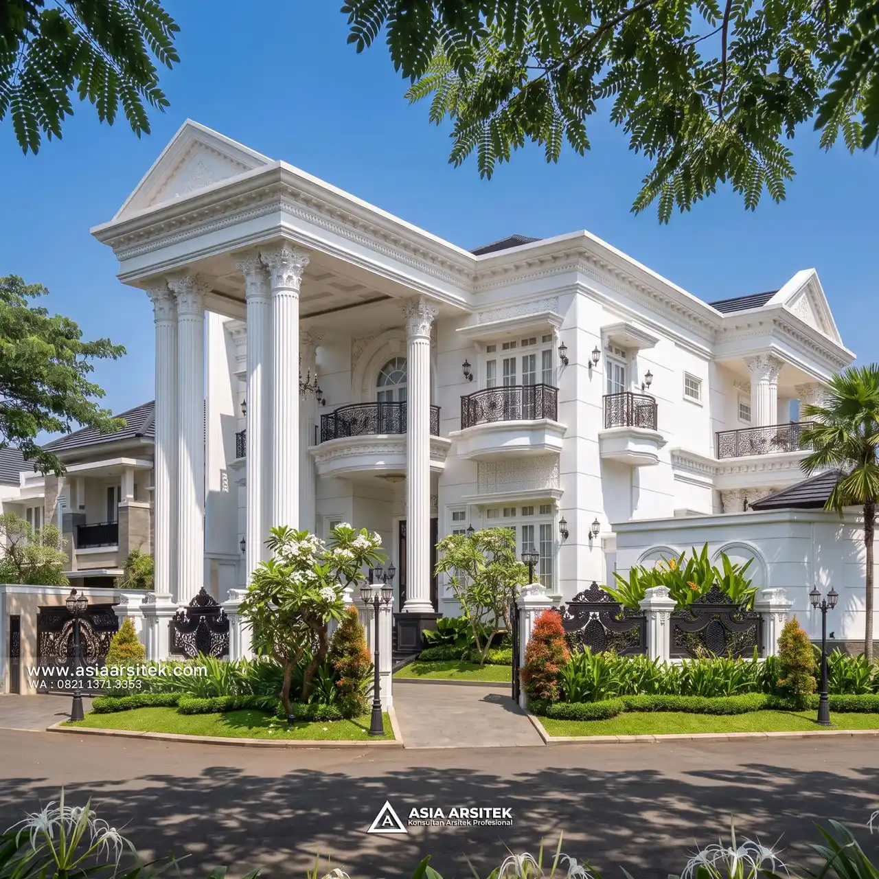 Jasa Desain View Desain Rumah Klasik 3 Lantai Bapak LMN di Sentul City Bogor