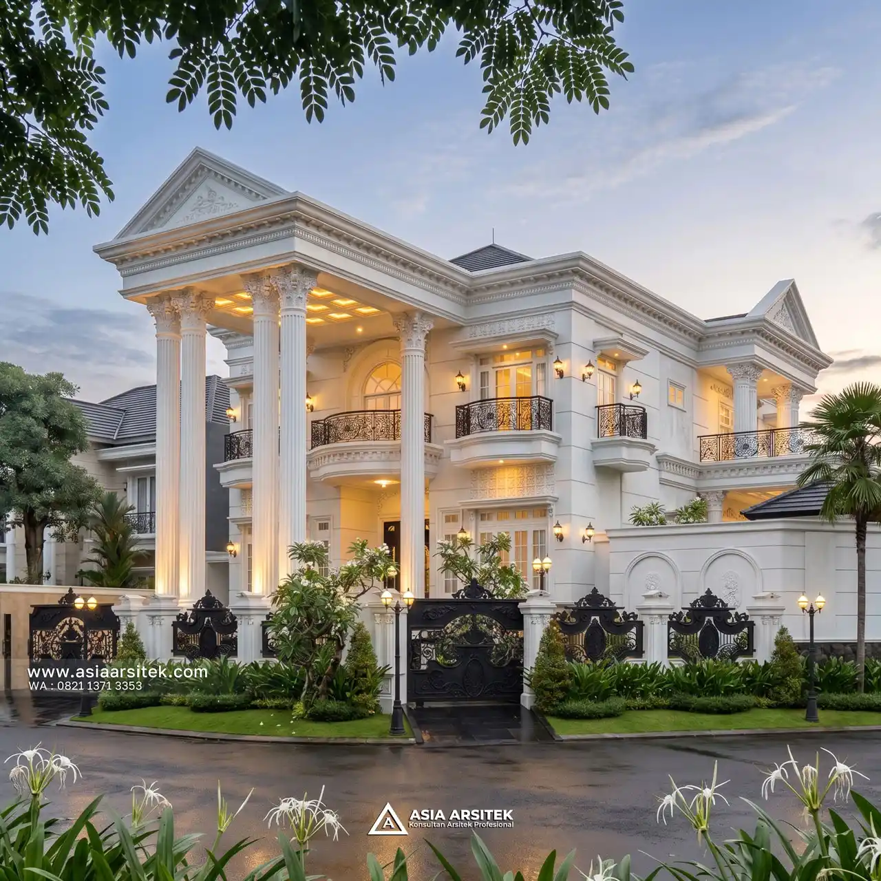 Jasa Desain View Fasad Rumah Klasik 3 Lantai Bapak LMN di Sentul City Bogor