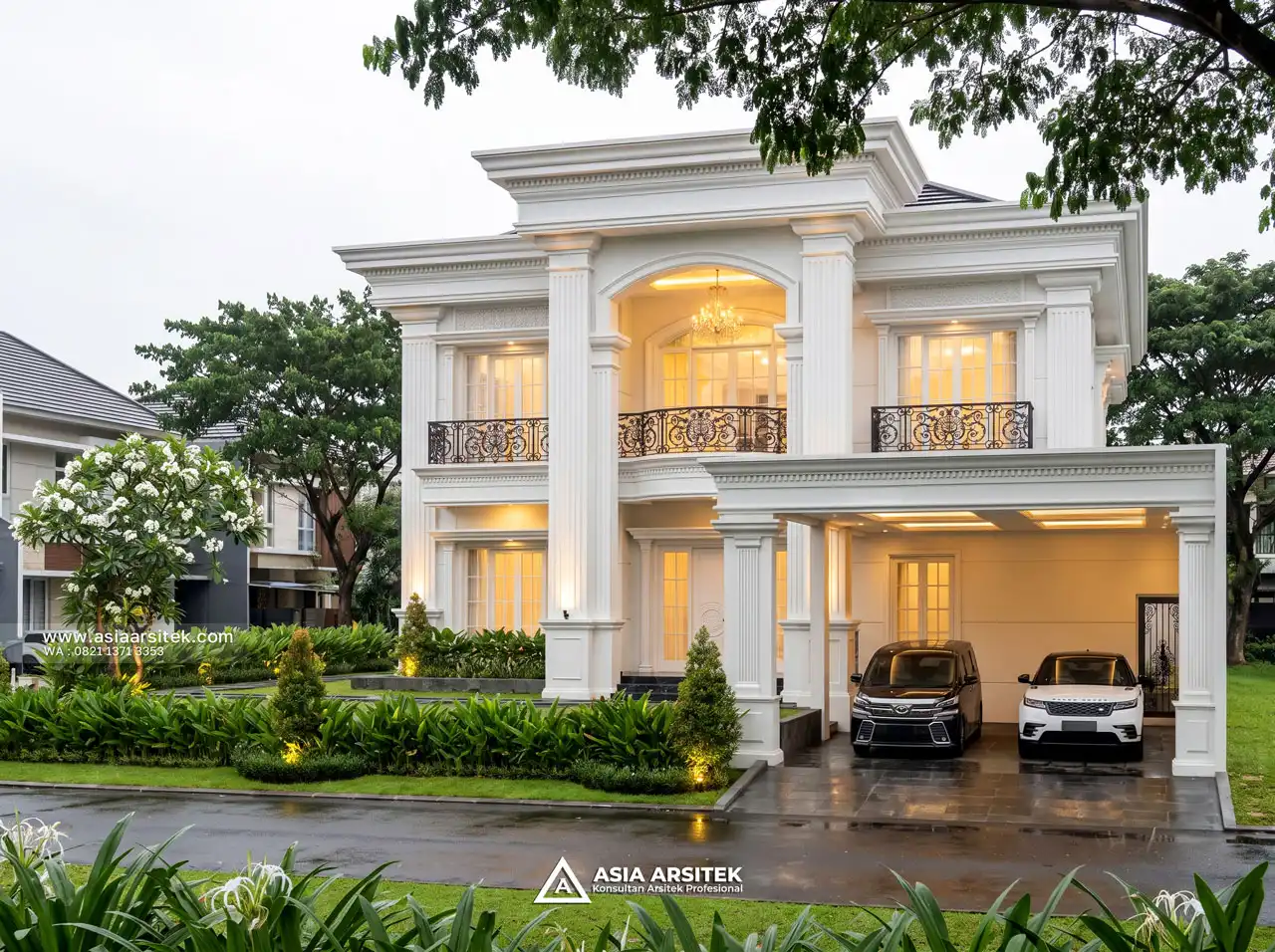 Jasa Fasad Desain Rumah Klasik 2 Lantai Ibu PRT di Tanjung Priok Jakarta Utara